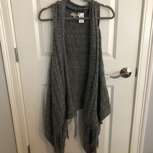 Gray Fringe Cardigan